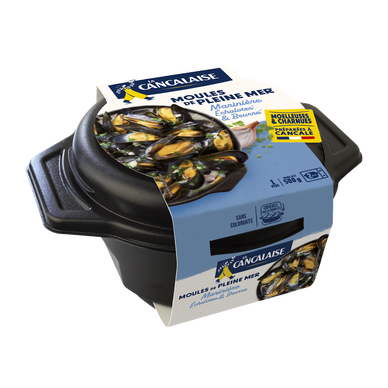 Cocotte moule cuite, Mytilus Edulis, cuisiné marinière, Transformé enFrance, barquette 500g
