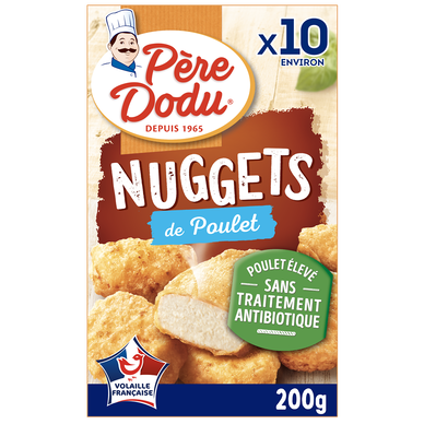 Nuggets poulet sans antibiotique, PERE DODU, France, étui, 200g