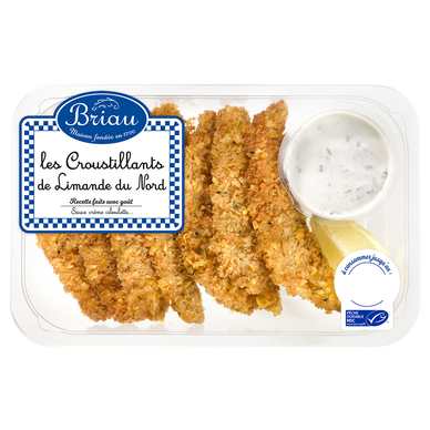 Croustillant limande crème ciboulette, transformé en France, barquette370g