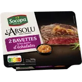 Bavette de boeuf marinée et fondue d'échalotes, SOCOPA, Union Européenne, 2 pièces, 300g