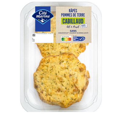 Râpés pomme de terre cabillaud ail persil, Transformé France, 200g