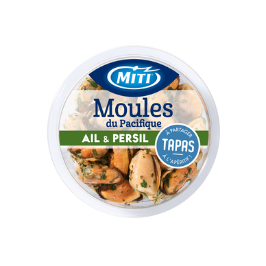 Tapas de moule sauce ail/persil, transformée en France, barquette 100g