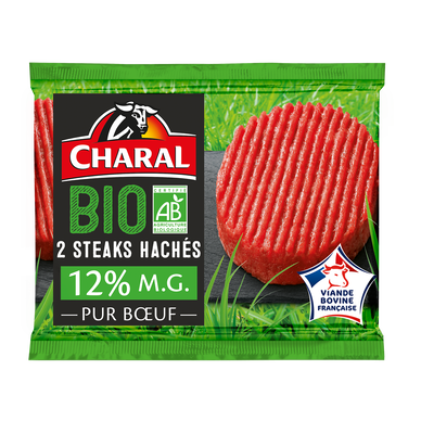 Steak haché BIO 12%MG CHARAL - 2x100g - 200g