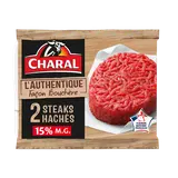Steak haché Authentique Façon Bouchère 15%MG CHARAL - 2x140g - 280g
