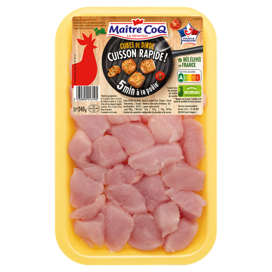 Cubes filet de dinde, MAITRE COQ, France, barquette 240G