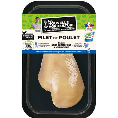 Filet de poulet, La nouvelle agriculture, France, 1 pièce, barquette,150g