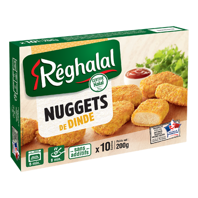 Nugget de dinde halal, REGHALAL, 200g