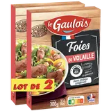Confit foies de volaille, VF, LE GAULOIS, 2 pièces, 600g