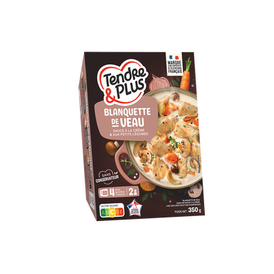Blanquette de veau cuite, Tendre et Plus, France, 1 pièce, barquette,350g