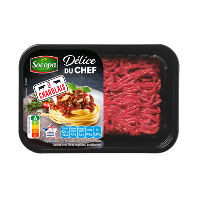 Steak haché Delice chef, 5%MAT.GR, SOCOPA, France, vrac, 300G