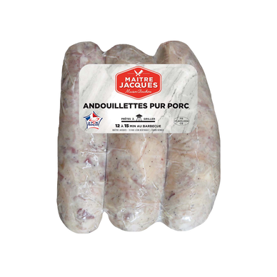 Andouillette pur porc, LS VPF, Maître Jacques, France, 3 pièces, 375G