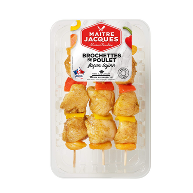 Brochette poulet façon tajine, MAITRE JACQUES, France, barquette, 3 pièces
