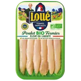 Aiguillette de poulet fermier, BIO, LOUE, France, barquette 6 pièces