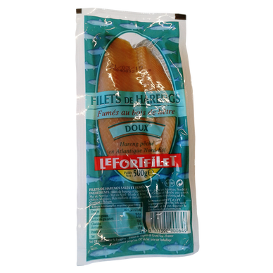 Filets de harengs fumés au bois de hêtre LEFORT, 500g