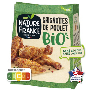 Grignotte de poulet rôti, BIO, NATURE DE FRANCE, sachet, 250g