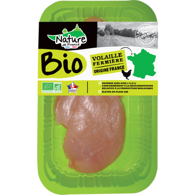 Escalope de poulet fermier extra fine, BIO, NATURE DE FRANCE, France,1 pièce