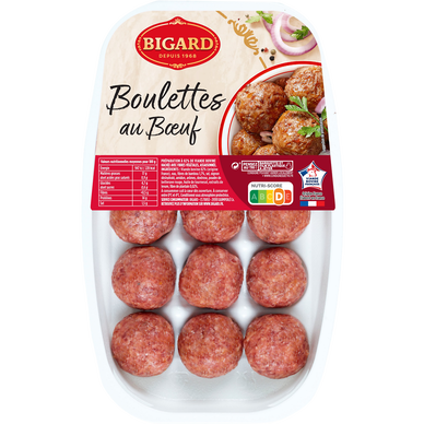 Boulette au boeuf, BIGARD, France, 15 pièces, 375g