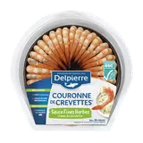 Couronne de queues de crevettes cuites décortiquées et sauce fines herbes, transformé France, barquette 130g