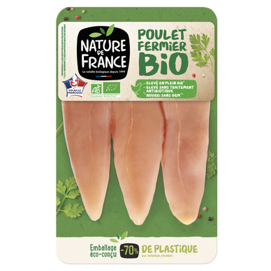 Aiguillette de poulet, Bio, NATURE DE FRANCE, France, 4 pièces,