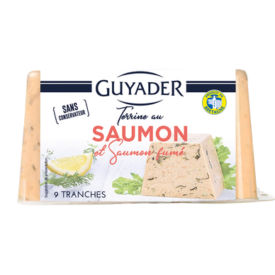Terrine de saumon et saumon fumé GUYADER, 350g