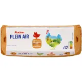AUCHAN Oeufs de poules élevées en plein air sans antibiotique