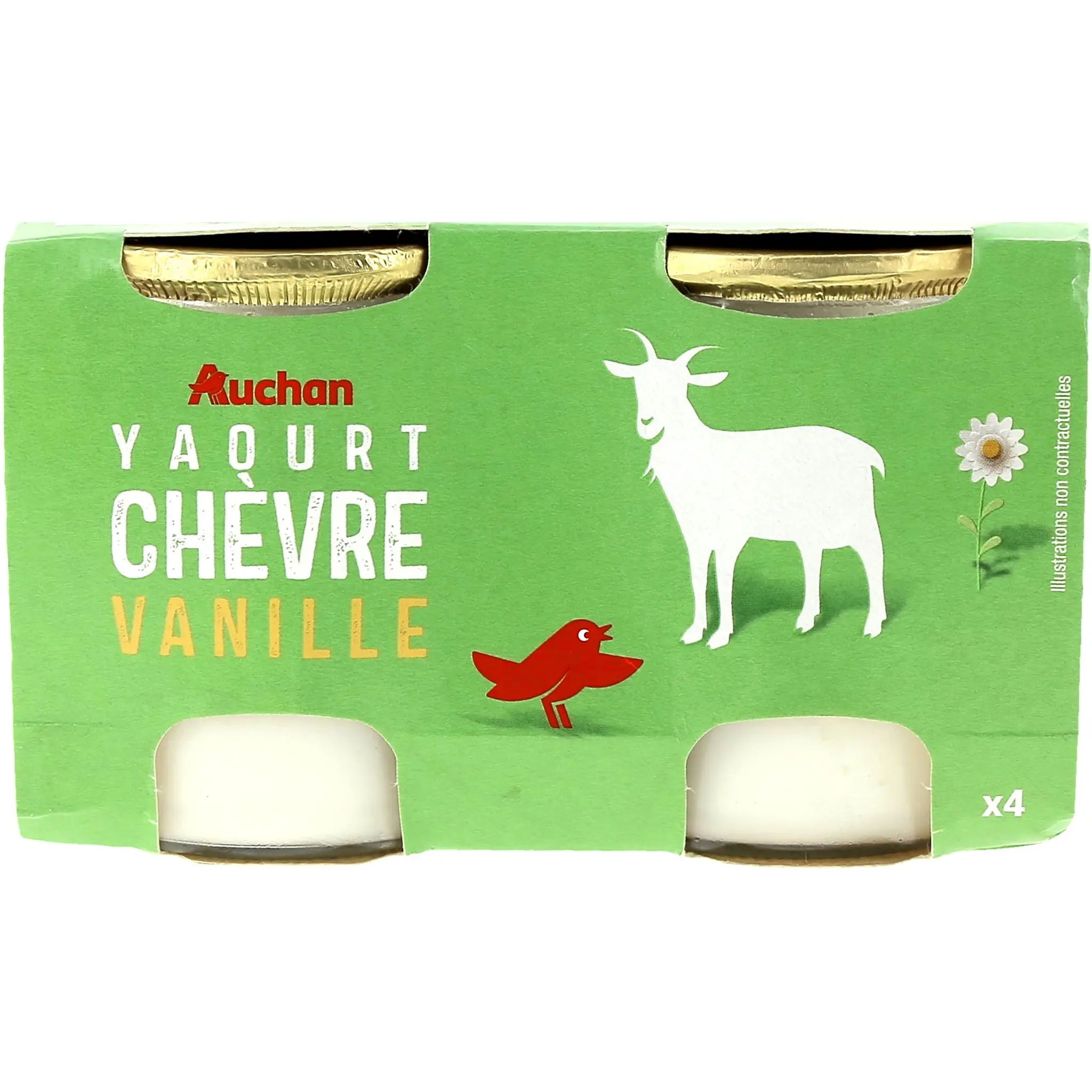 AUCHAN Yaourt vanille au lait de chèvre
