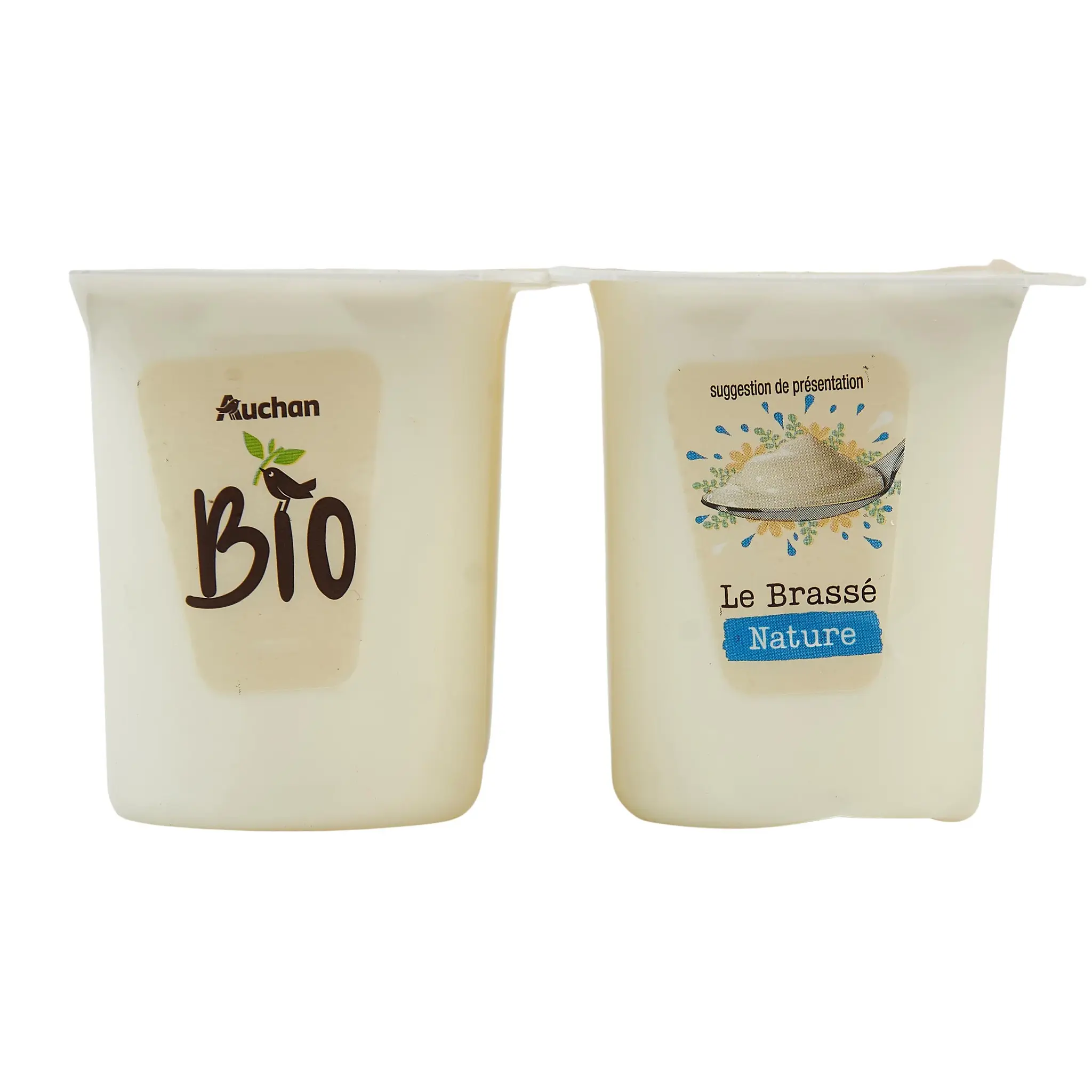 AUCHAN BIO Yaourt au lait entier brassé nature
