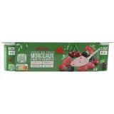AUCHAN Yaourt aux fruits rouges fraise framboise cerise mûre avec morceaux