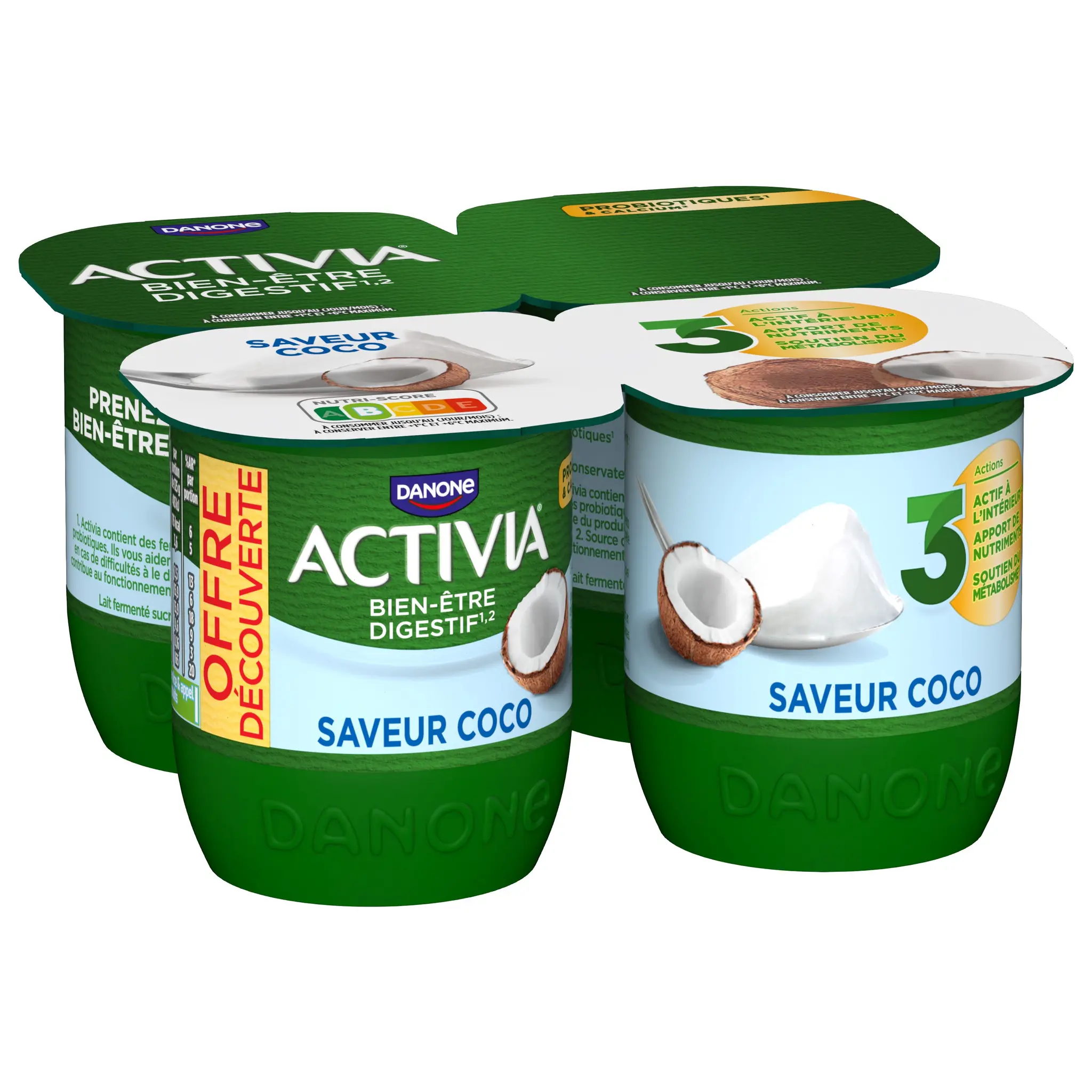 ACTIVIA Probiotiques - Yaourt au bifidus saveur coco