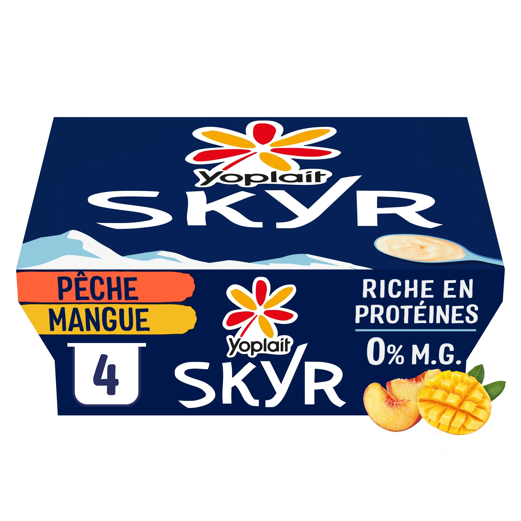 YOPLAIT Skyr à la pêche et à la mangue 0% MG