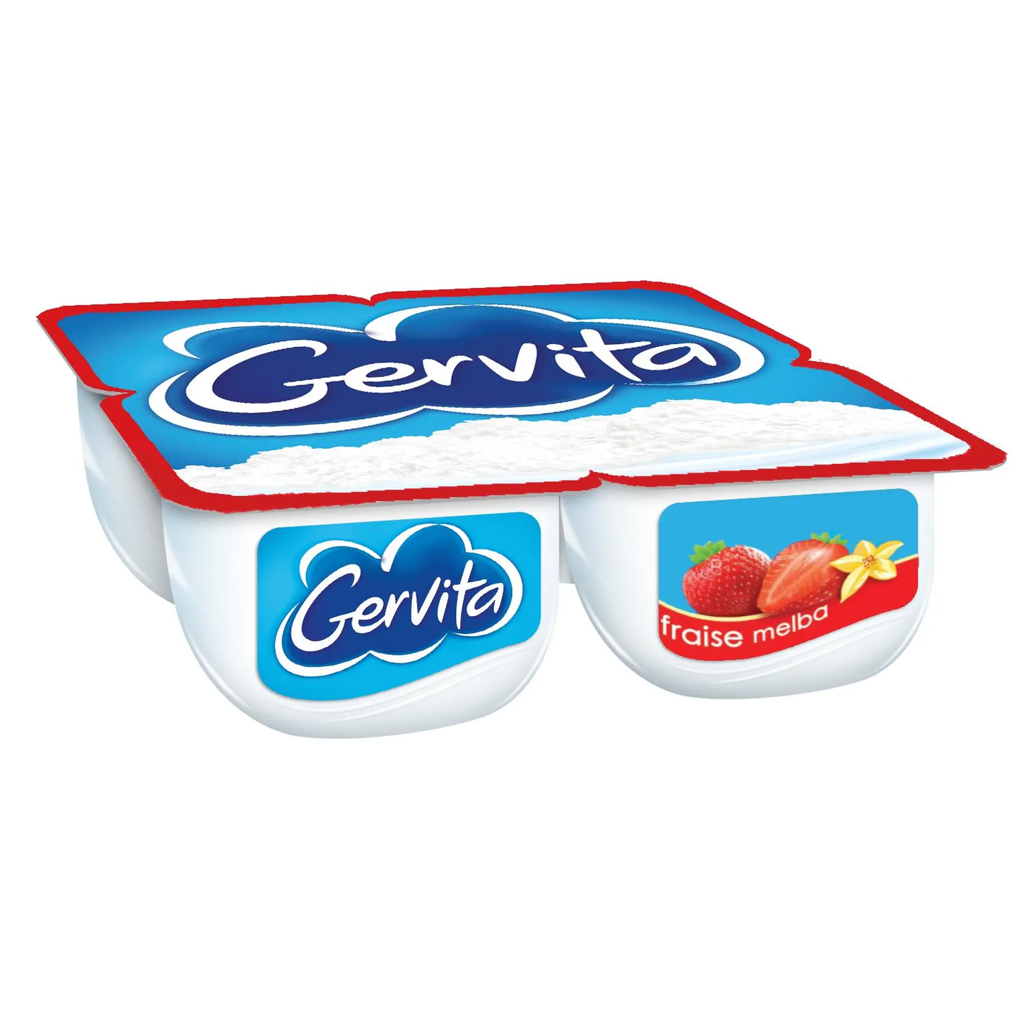 GERVITA Fromage blanc mousse sur lit de fraise melba