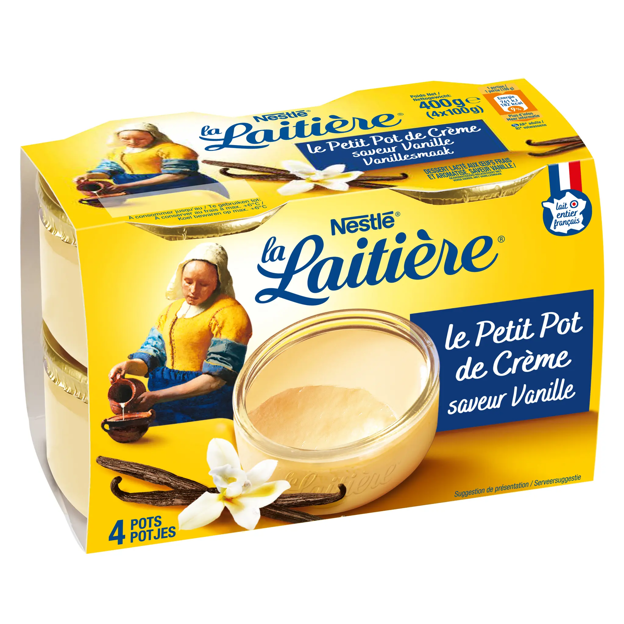 LA LAITIERE Petit pot de crème à la vanille