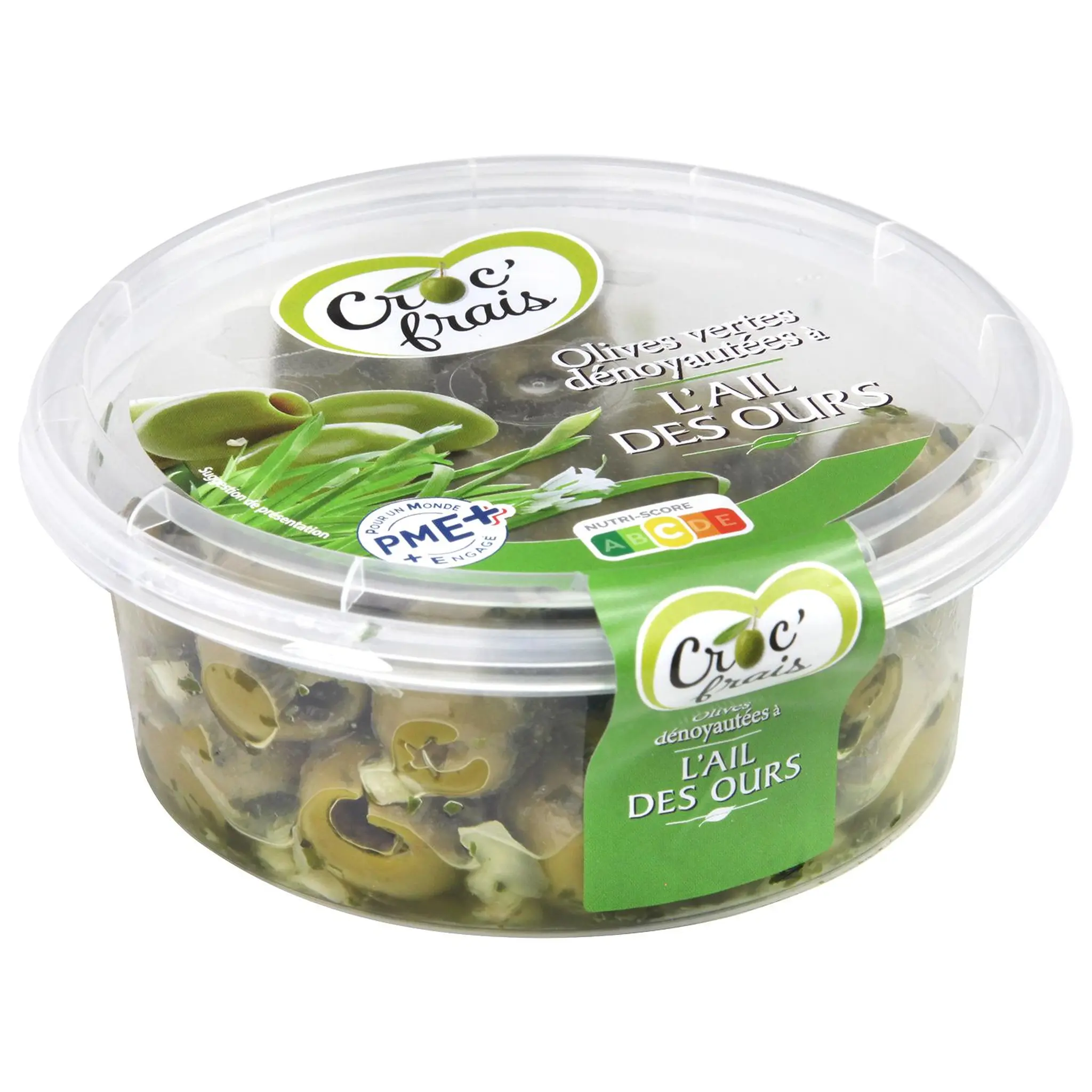 CROC'FRAIS Olives vertes denoyautées à l'ail des ours
