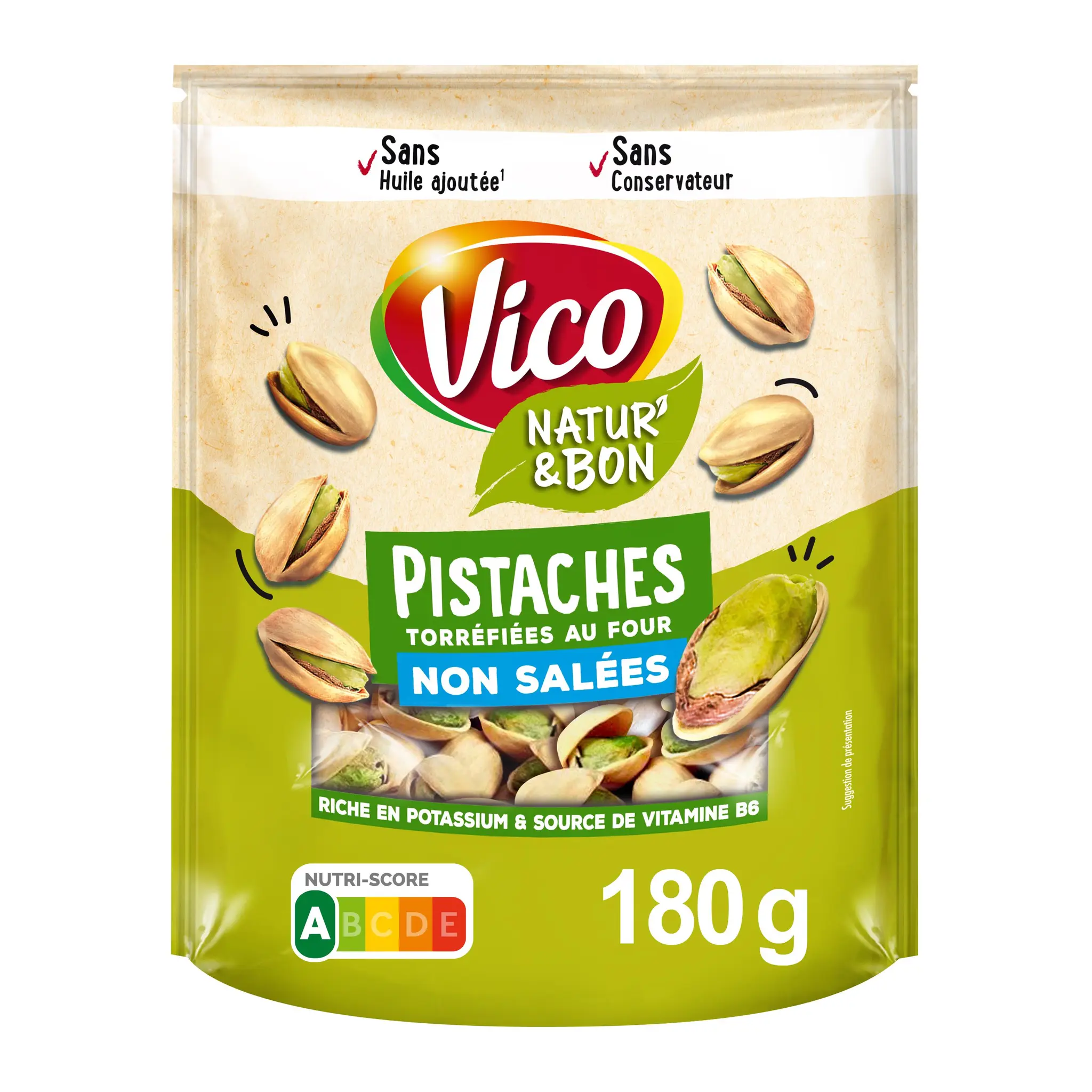 VICO Pistaches grillées non salées Natur'& Bon