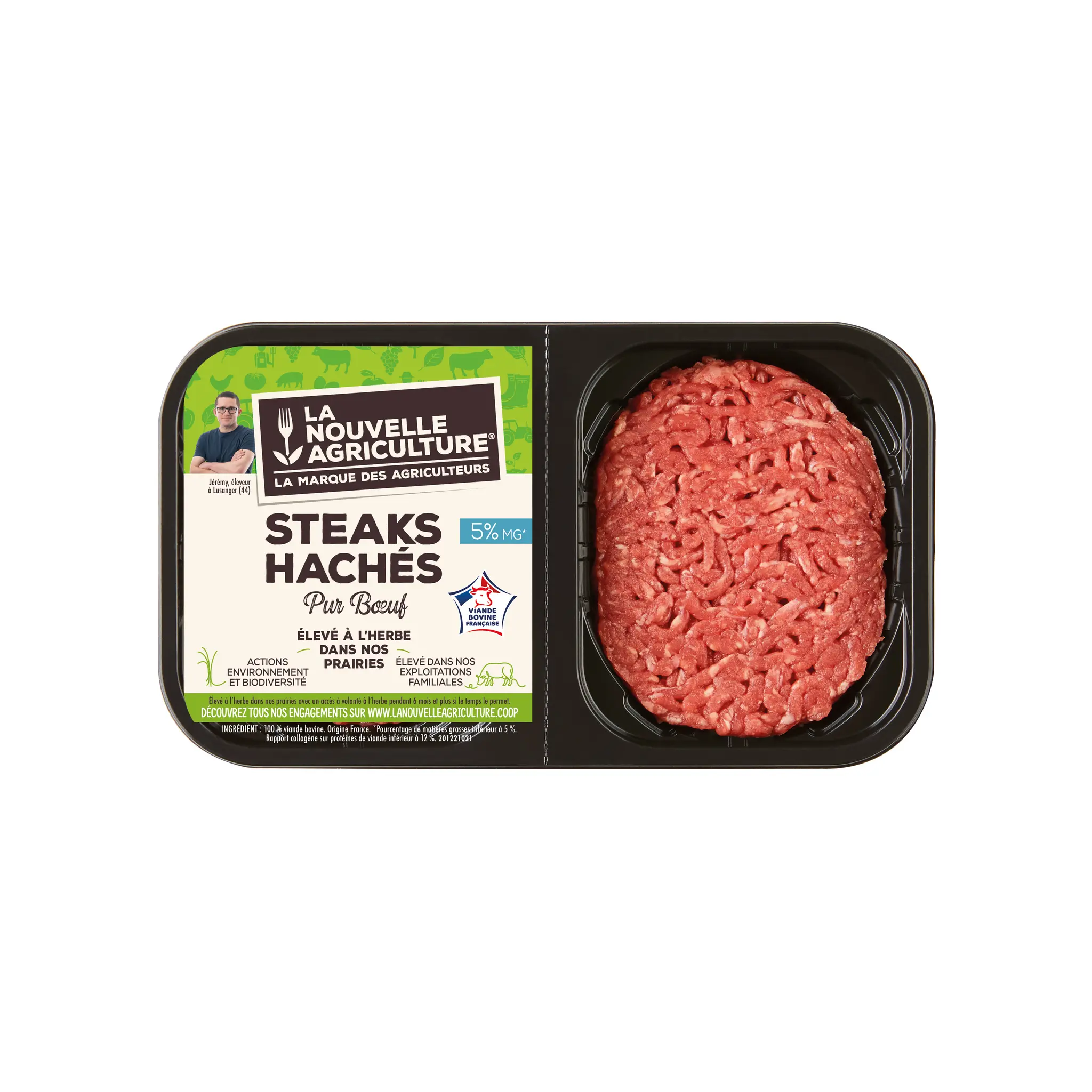 LA NOUVELLE AGRICULTURE Steaks Hachés pur bœuf 5% MG