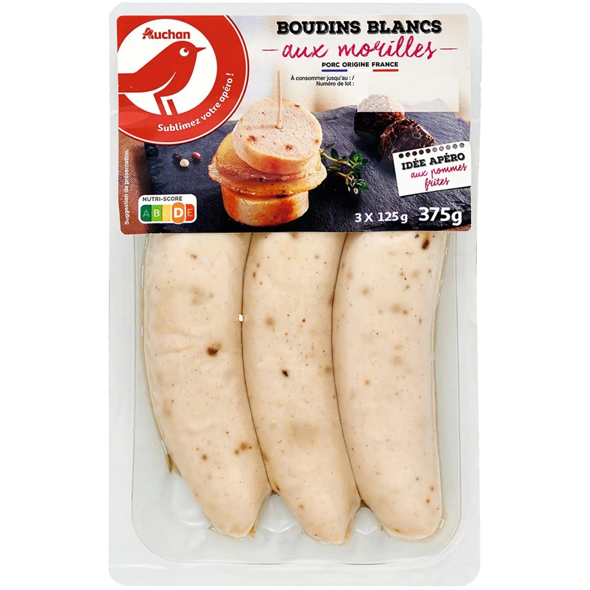 AUCHAN Boudin blanc aux morilles