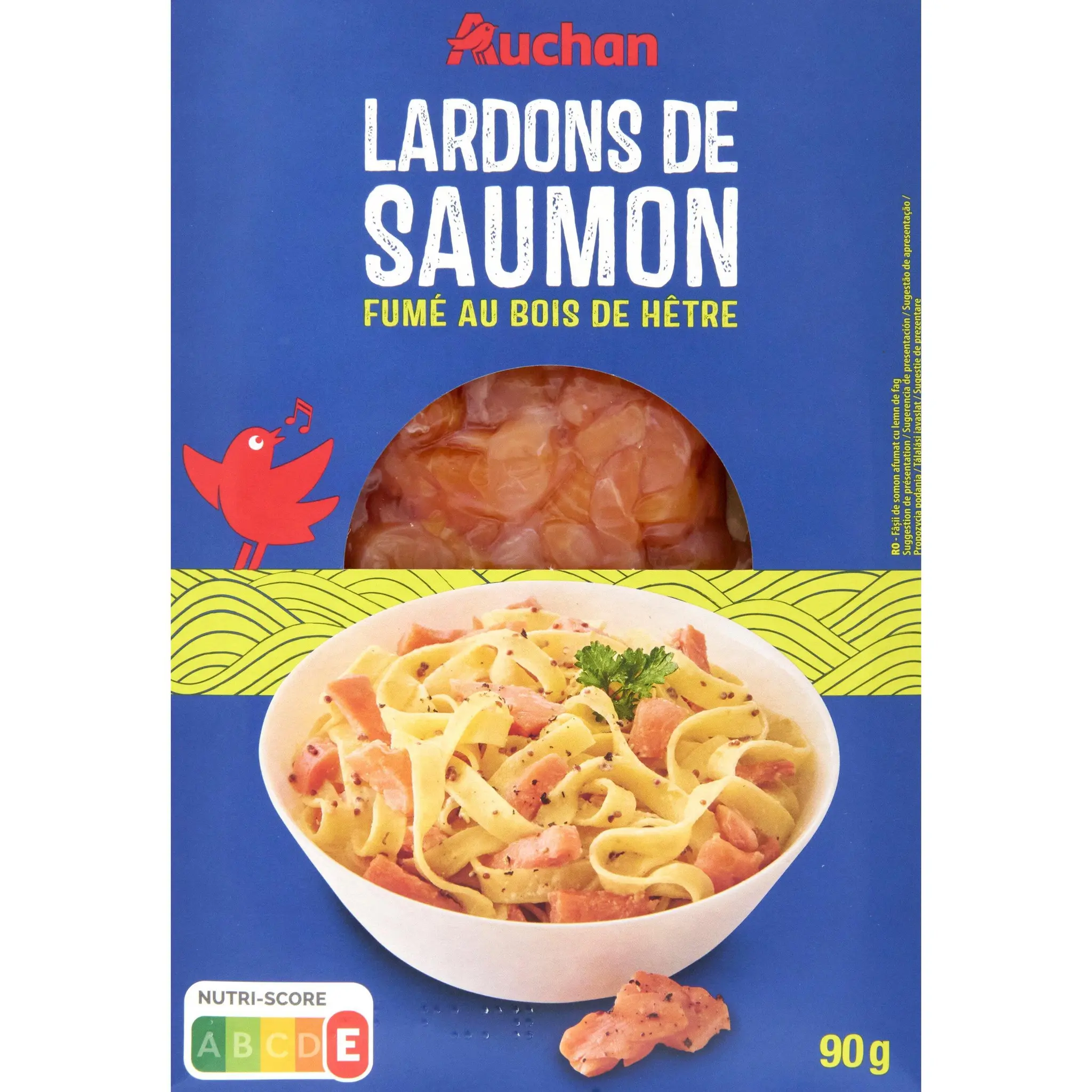 AUCHAN Lardons de saumon fumé au bois de hêtre