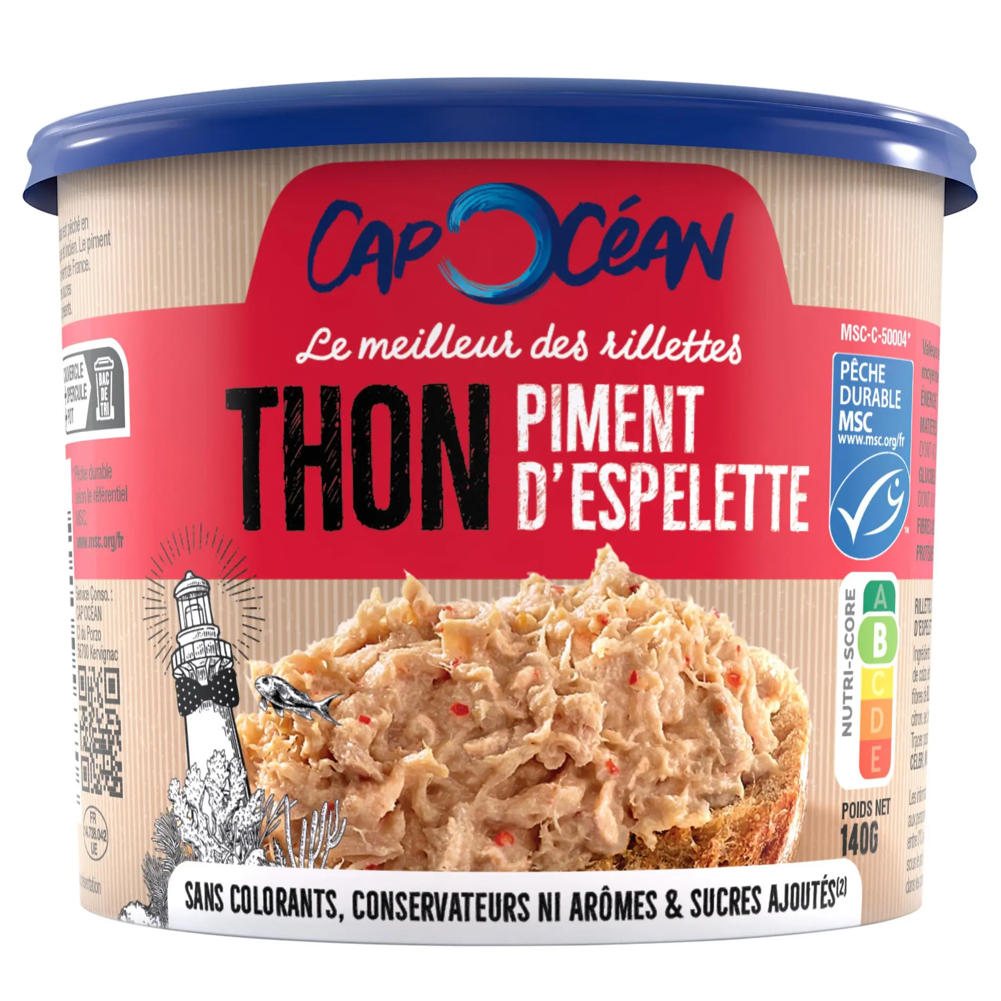 CAP OCEAN Rillettes de thon MSC au piment d'Espelette
