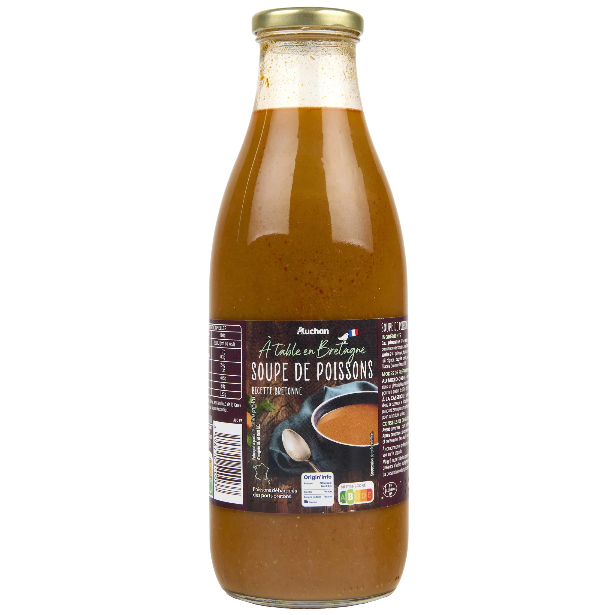 AUCHAN TERROIR Soupe de poissons recette bretonne