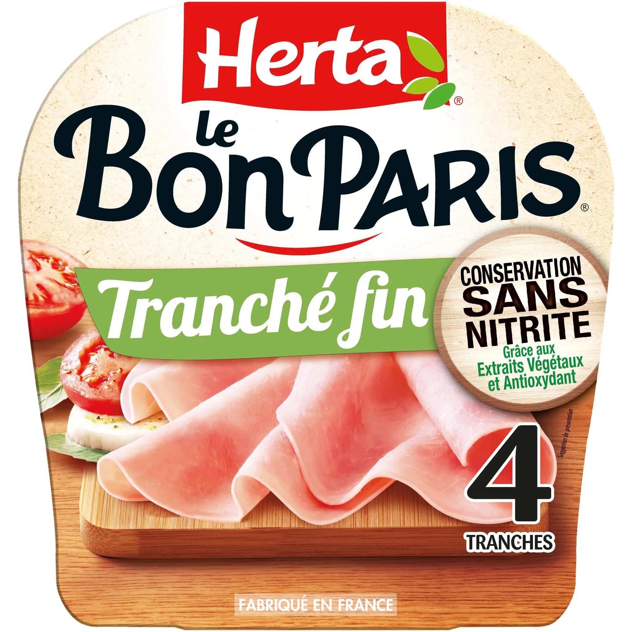 HERTA Le Bon Paris Jambon cuit tranché fin sans nitrite