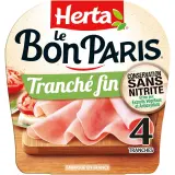 HERTA Le Bon Paris Jambon cuit tranché fin sans nitrite