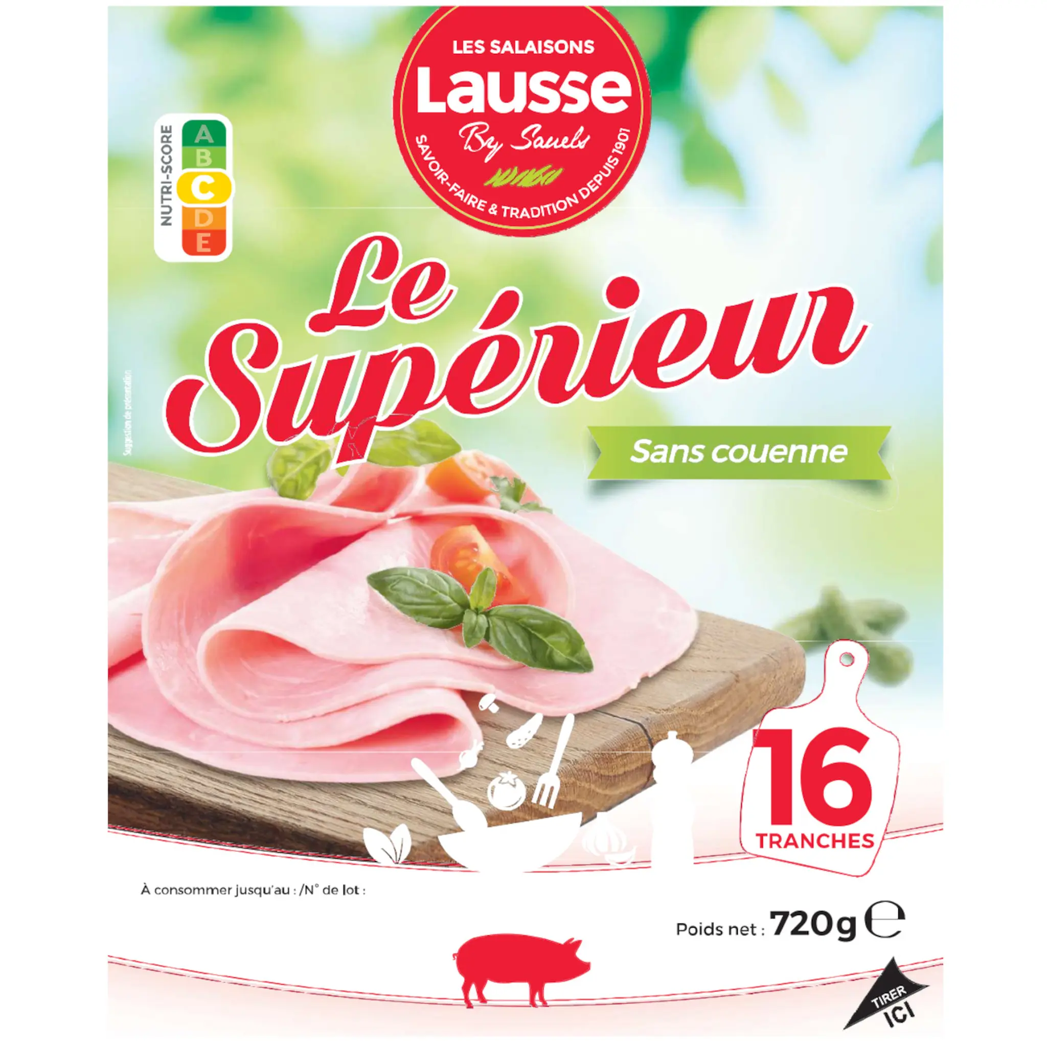 LES SALAISONS LAUSSE Jambon supérieur sans couenne