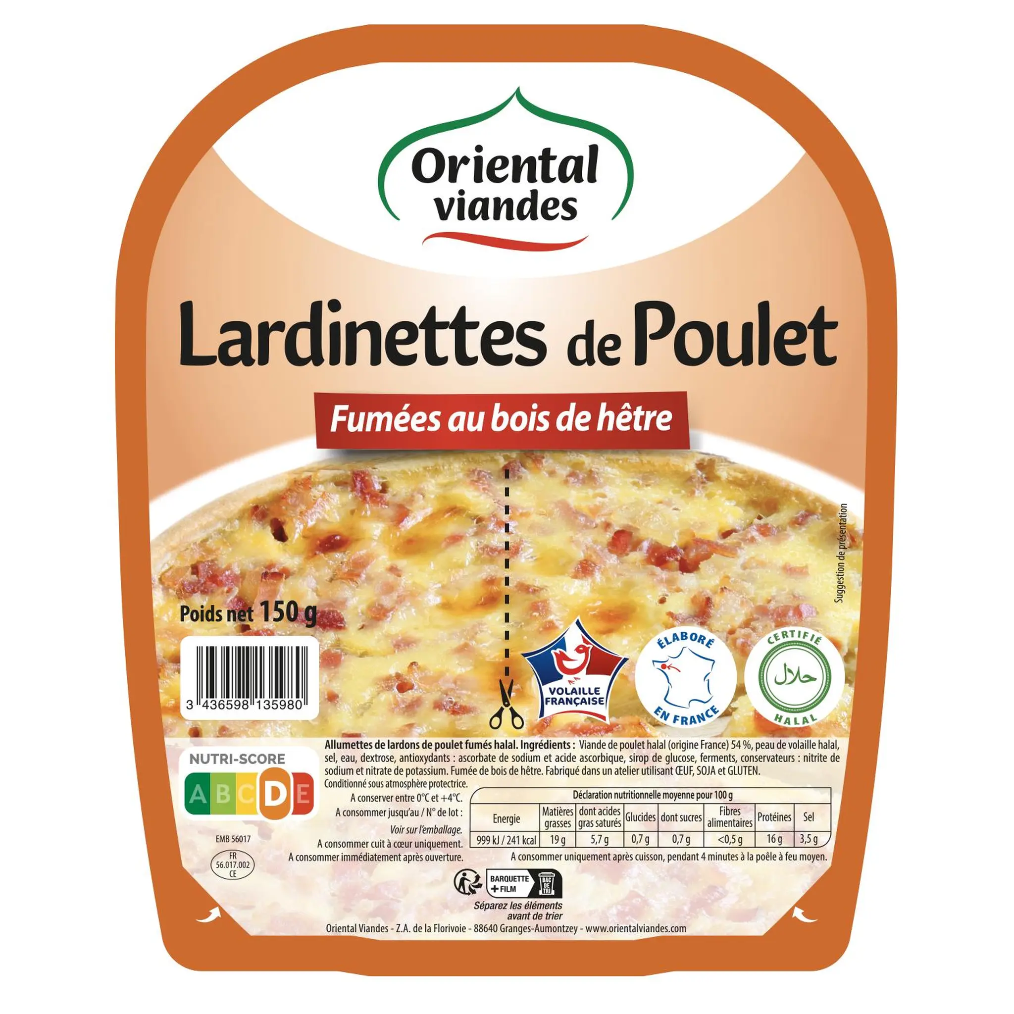 ORIENTAL VIANDES Allumettes de volaille fumées halal