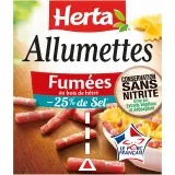 HERTA Allumettes fumées -25% de sel sans nitrite