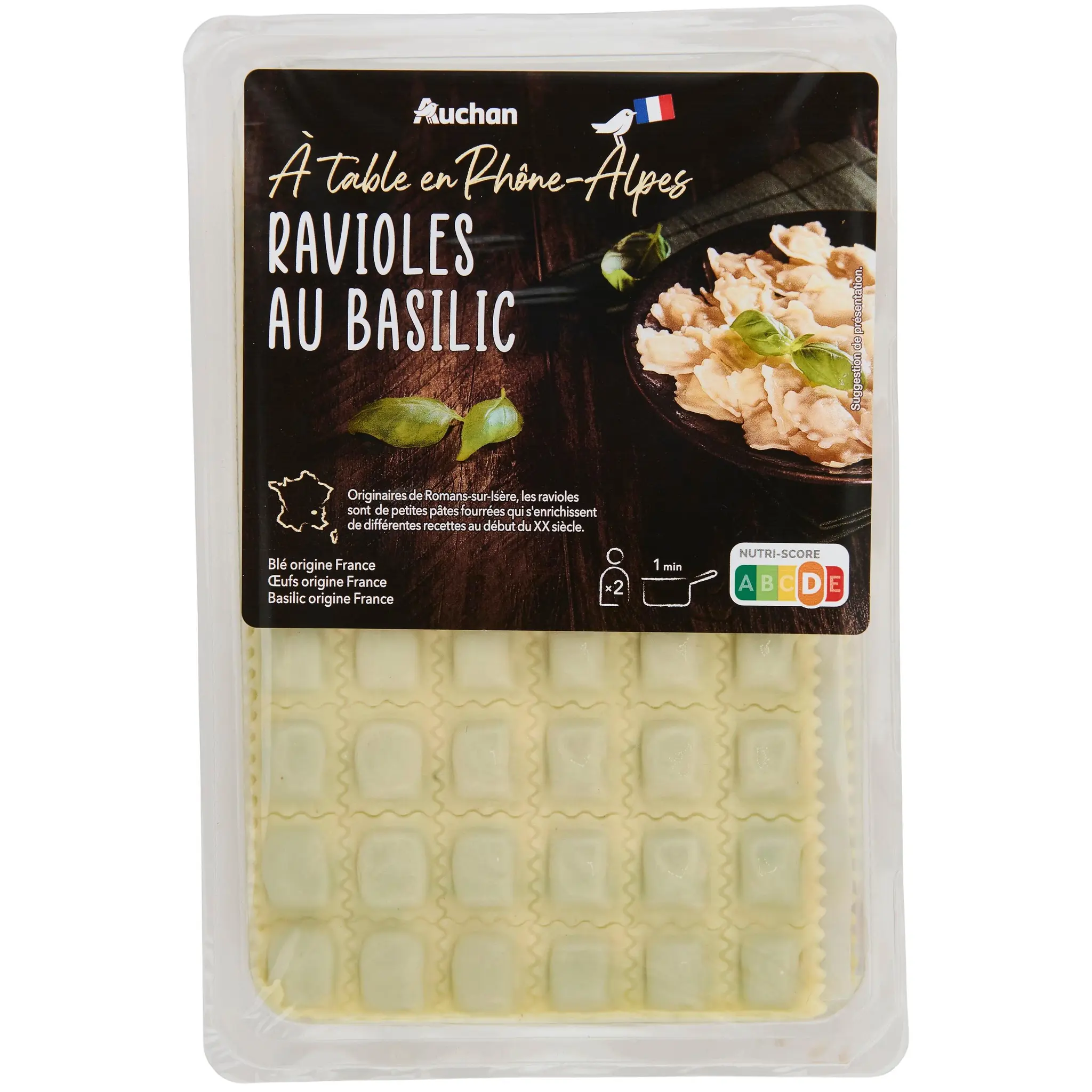 AUCHAN TERROIR Ravioles au basilic
