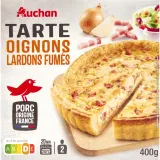 AUCHAN Tarte oignons et lardons fumés