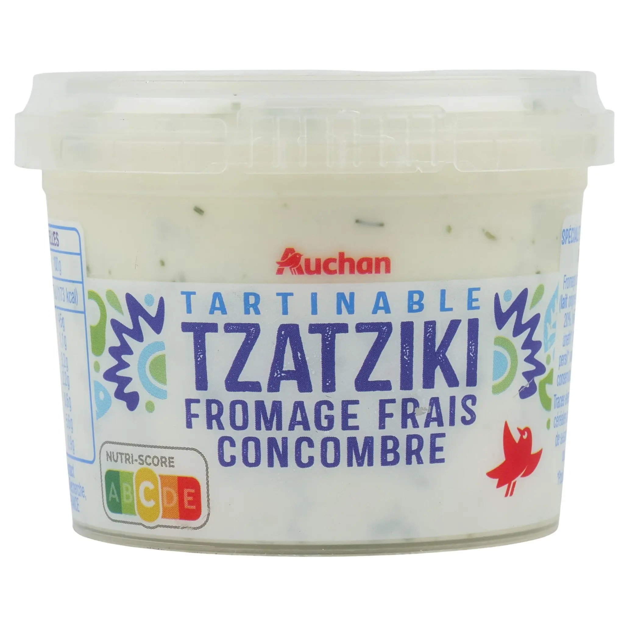 AUCHAN Tartinable tzatziki fromage frais et concombre