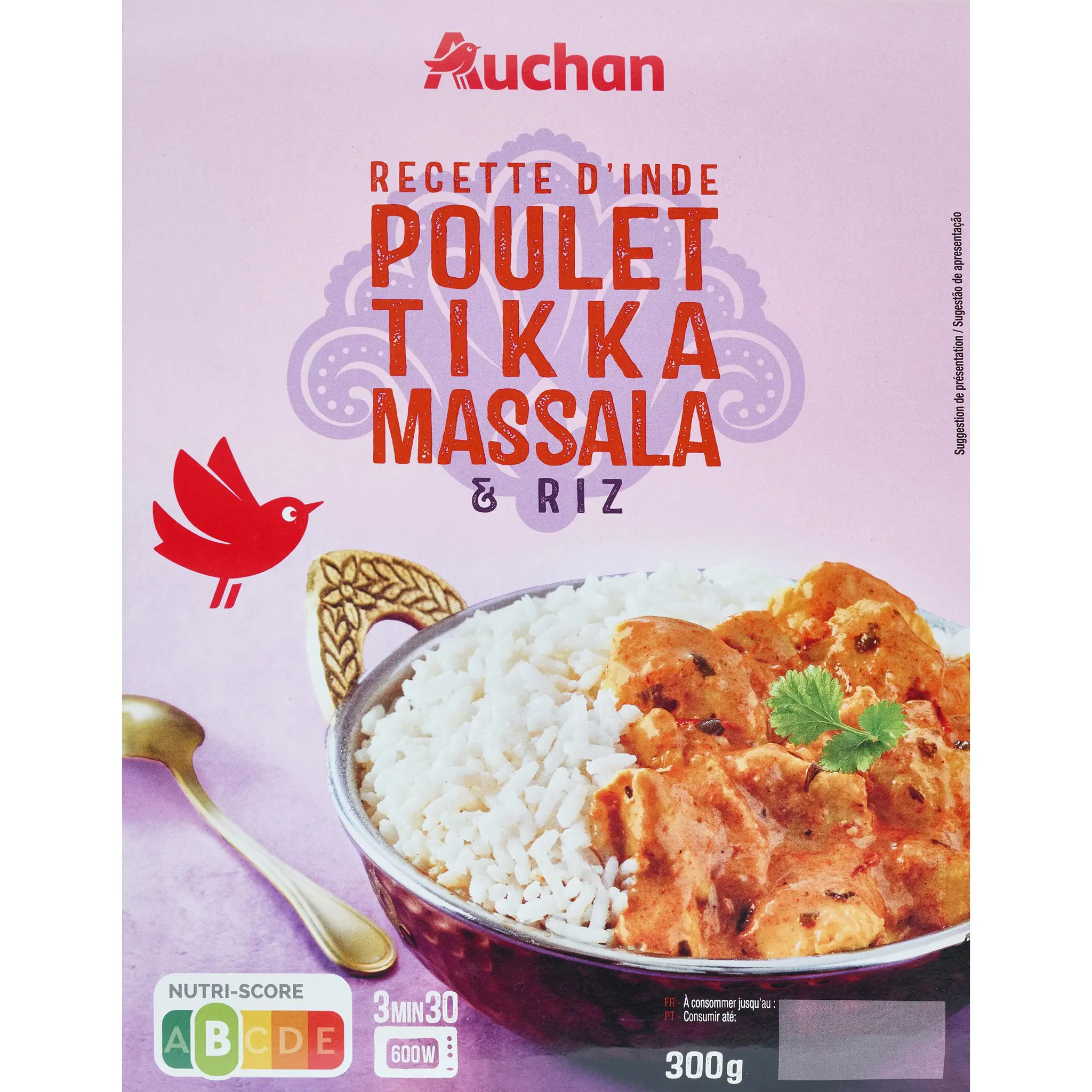 AUCHAN Poulet tikka massala et riz basmati