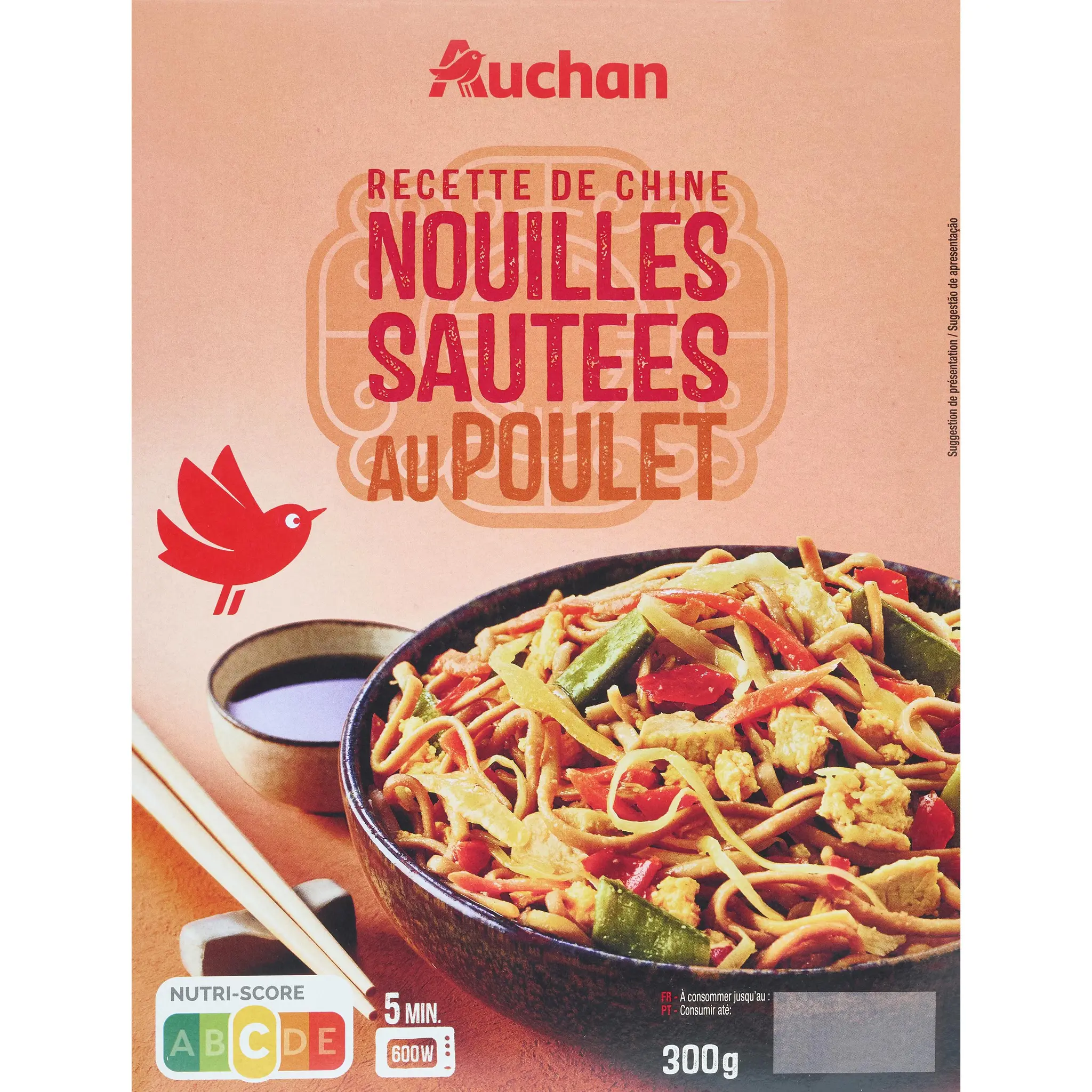 AUCHAN Cuisine de Chine nouilles sautées au poulet