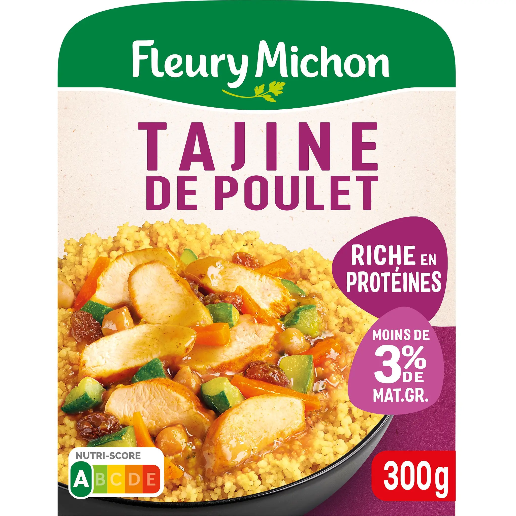 FLEURY MICHON Tajine de poulet semoule et petits légumes cuisinés